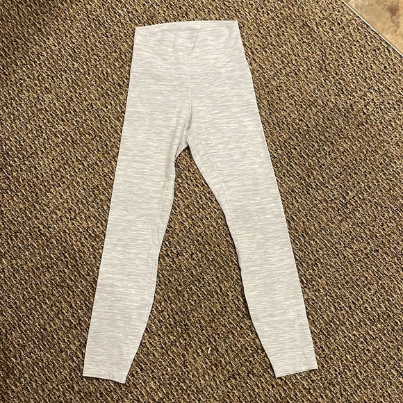 lululemon athletica Pants - Grey/white striped Lululemon leggings 28’’